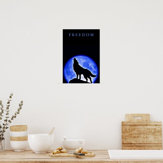 Freedom Motivierend Wolf Howling Vertikales Poster (Küche)