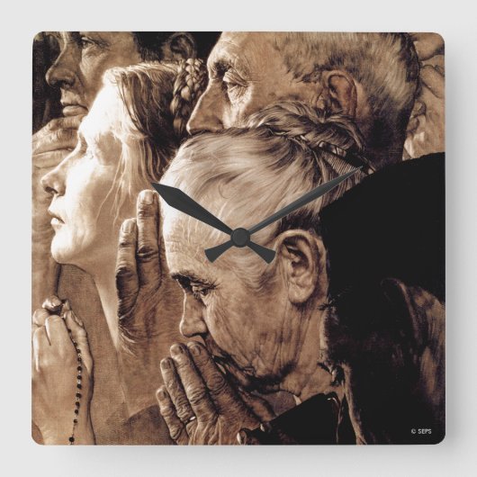 Freedom of Worship Quadratische Wanduhr (Vorderseite)