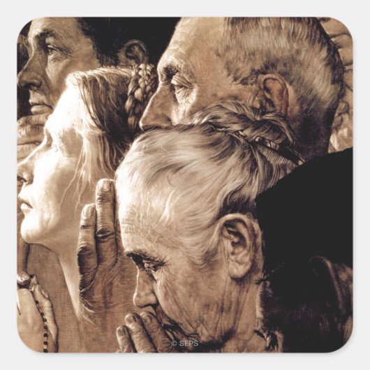 Freedom of Worship Quadratischer Aufkleber (Vorderseite)