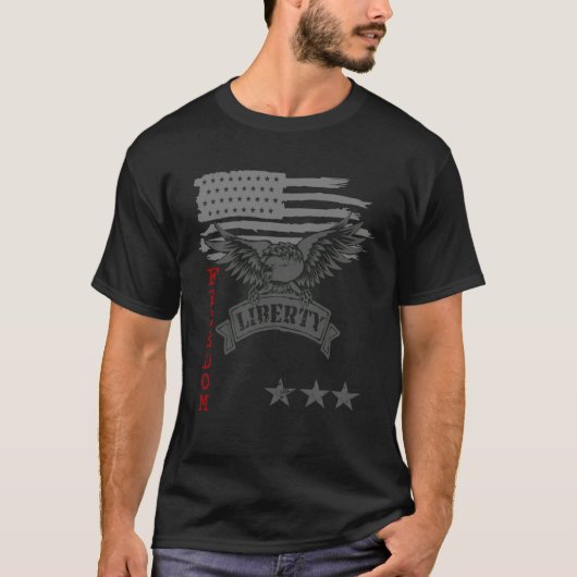 Freedom Over Fear Pro Gun USA Flag 2nd Amendment T-Shirt (Vorderseite)