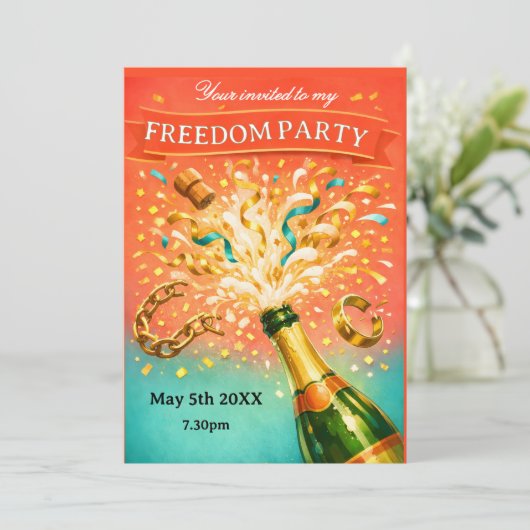 Freedom party getting divorced einladung (Stehend Vorderseite)