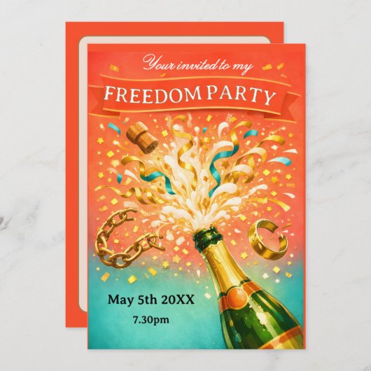 Freedom party getting divorced einladung (Vorne/Hinten)