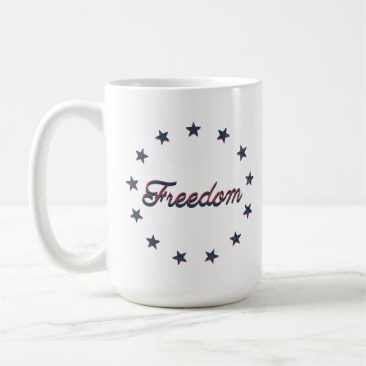 Freedom Patriotic America 250 Stars Design Kaffeetasse (Links)