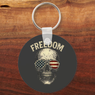Freedom Patriotic Skull USA Schlüsselanhänger
