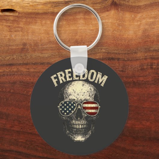 Freedom Patriotic Skull USA Schlüsselanhänger (Vorderseite)