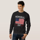 Freedom Patriotic Veteran USA Flag American Memori Sweatshirt (Vorne ganz)