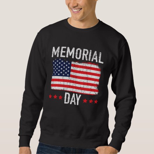 Freedom Patriotic Veteran USA Flag American Memori Sweatshirt (Vorderseite)