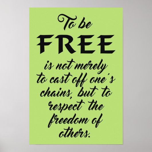 Freedom Quote Custom Colour Poster (Vorne)