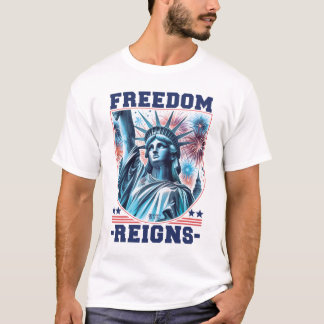 Freedom Reigns Men White T-Shirt