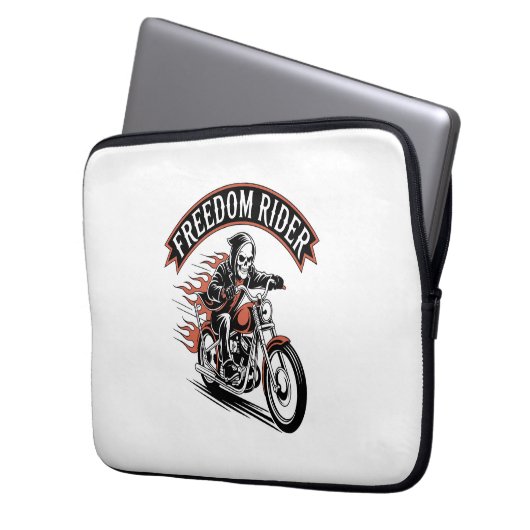 FreeDom Rider Biker Laptopschutzhülle (Vorderseite Links)