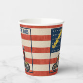 Freedom Rider Biker on USA Flag Paper Pappbecher (Links)