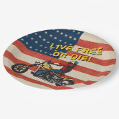 Freedom Rider - USA Flag, Biker und Custom Capture Pappteller (Schrägansicht)