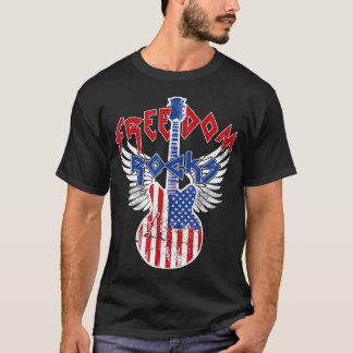 Freedom Rocks 4. Juli Patriotic USA Flag Rock T-Shirt