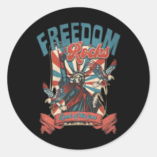 Freedom Rocks 4. Juli Rock auf der Patriotischen S Runder Aufkleber