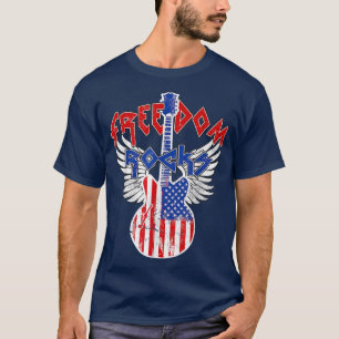 Freedom Rocks Guitar Independence Day Gitarre 4. O T-Shirt