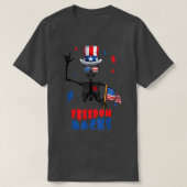 Freedom Rocks, Skelett 4. Juli, Retro 4.  T-Shirt (Design vorne)