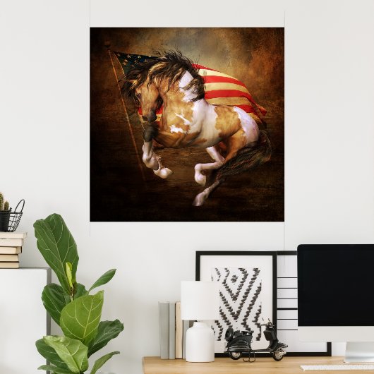 Freedom Run American Flag Poster (Heimbüro)