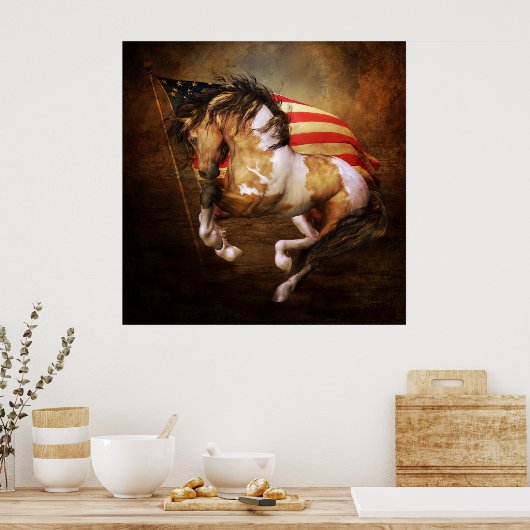 Freedom Run American Flag Poster (Küche)