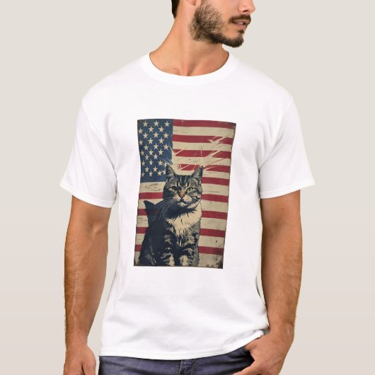 Freedom Scratcher - Patriotic Cat T - Shirt (Vorderseite)