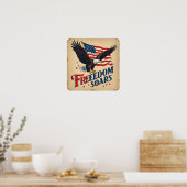 Freedom Soars Eagle Parchment Poster Print (Küche)