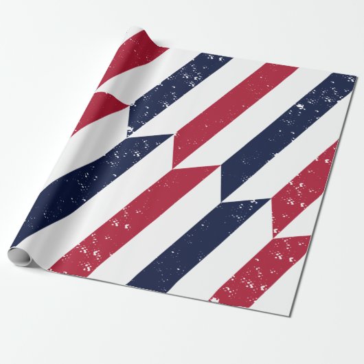 Freedom Steps - Red White & Blue Patriotic Geschenkpapier (Ungerollt)