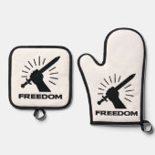 freedom sword graphic ofenhandschuh & Topflappen-Set (Vorderseite)