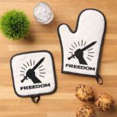 freedom sword graphic ofenhandschuh & Topflappen-Set (Oben Unten)