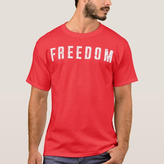 Freedom Text Minimalist Design Bold Typography Gra T-Shirt (Vorderseite)