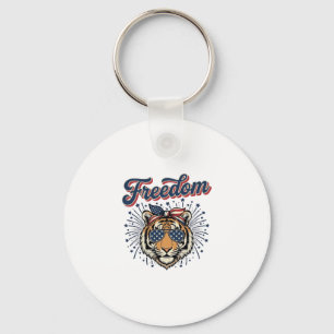 Freedom Tiger Patriotisches Vintage Gravur Shirt_1 Schlüsselanhänger