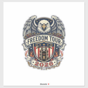 Freedom Tour 2026 Vintage Eagle Motorrad Aufkleber