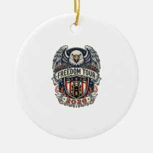 Freedom Tour 2026 Vintage Eagle Motorrad Keramik Ornament