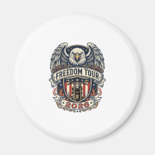 Freedom Tour 2026 Vintage Eagle Motorrad Magnet