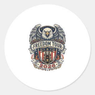 Freedom Tour 2026 Vintage Eagle Motorrad Runder Aufkleber