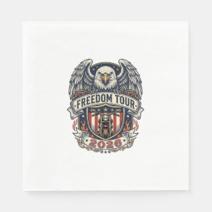 Freedom Tour 2026 Vintage Eagle Motorrad Serviette