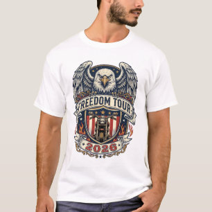 Freedom Tour 2026 Vintage Eagle Motorrad T-Shirt