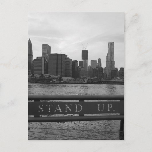 Freedom Tower New York City - "STAND UP" Postkarte (Vorderseite)