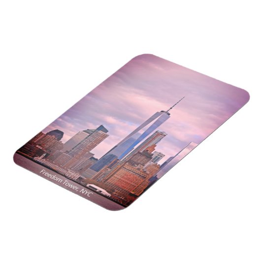 Freedom Tower von Staten Island Ferry NYC Postcar Magnet (Linke Seite)