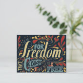 Freedom Typografy Artwork Postkarte (Stehend Vorderseite)