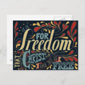 Freedom Typografy Artwork Postkarte (Vorne/Hinten)
