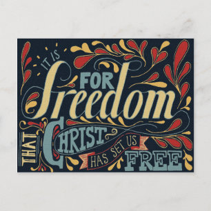 Freedom Typografy Artwork Postkarte