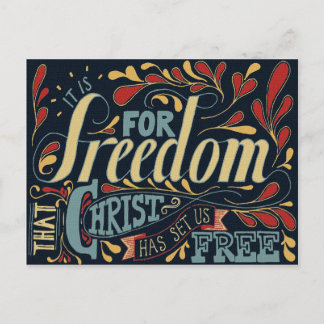 Freedom Typografy Artwork Postkarte