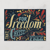 Freedom Typografy Artwork Postkarte (Vorderseite)