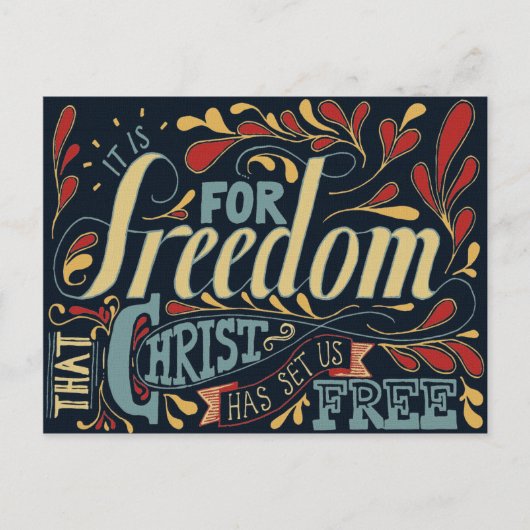 Freedom Typografy Artwork Postkarte (Vorderseite)