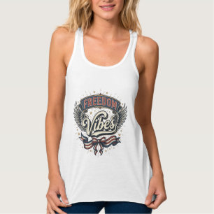 Freedom Vibes Vintage Patriotisches T-Shirt Design Tank Top