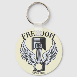 freedom wings pistons vintage motorcycle schlüsselanhänger