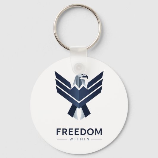 "Freedom Within" Modern Geometric Eagle Schlüsselanhänger (Vorderseite)