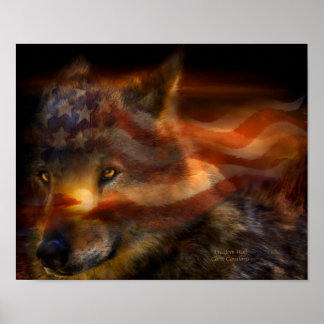 Freedom Wolf Art Poster/Print Poster