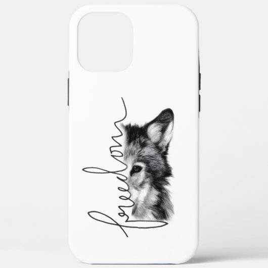 Freedom Wolf Minimal Line Art - Case-Mate iPhone Hülle (Rückseite)