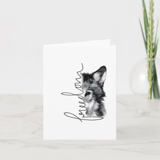 Freedom Wolf Minimal Line Art - Karte (Vorderseite)