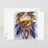 Freedom Wolf und Eagle Spirits vereint Postkarte (Vorne/Hinten)